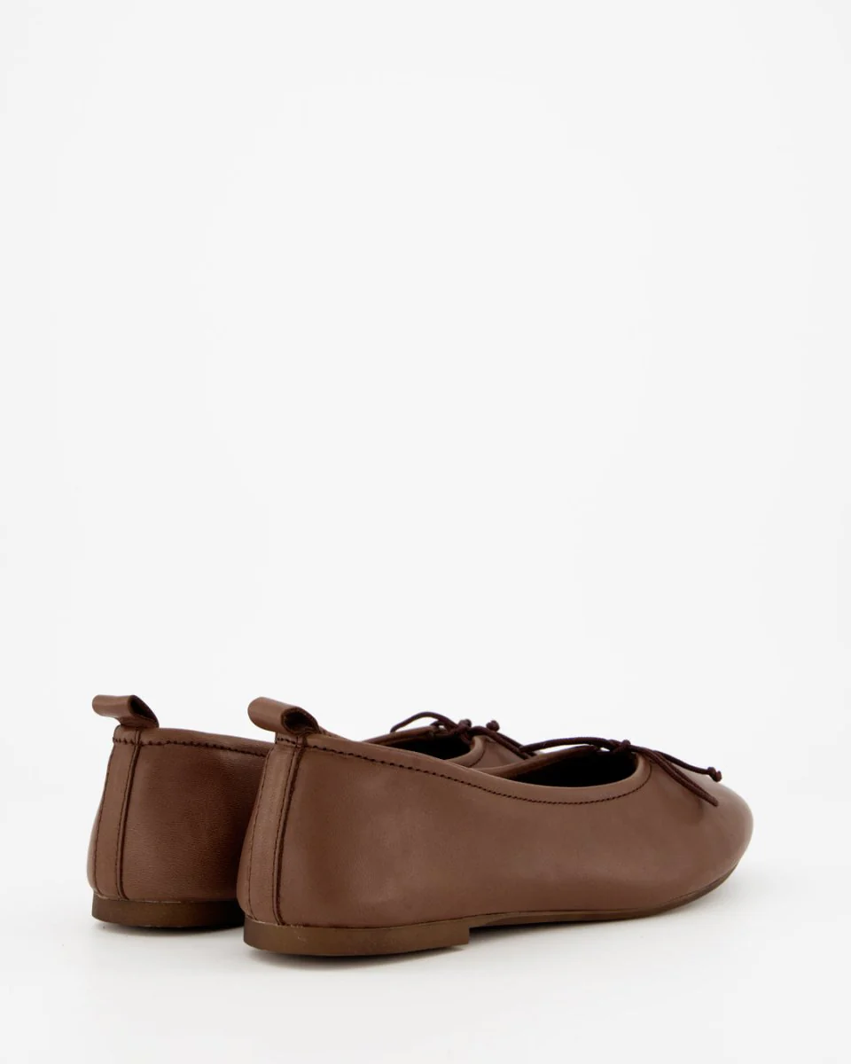 BELLA - BROWN LEATHER FLATS - Image 6
