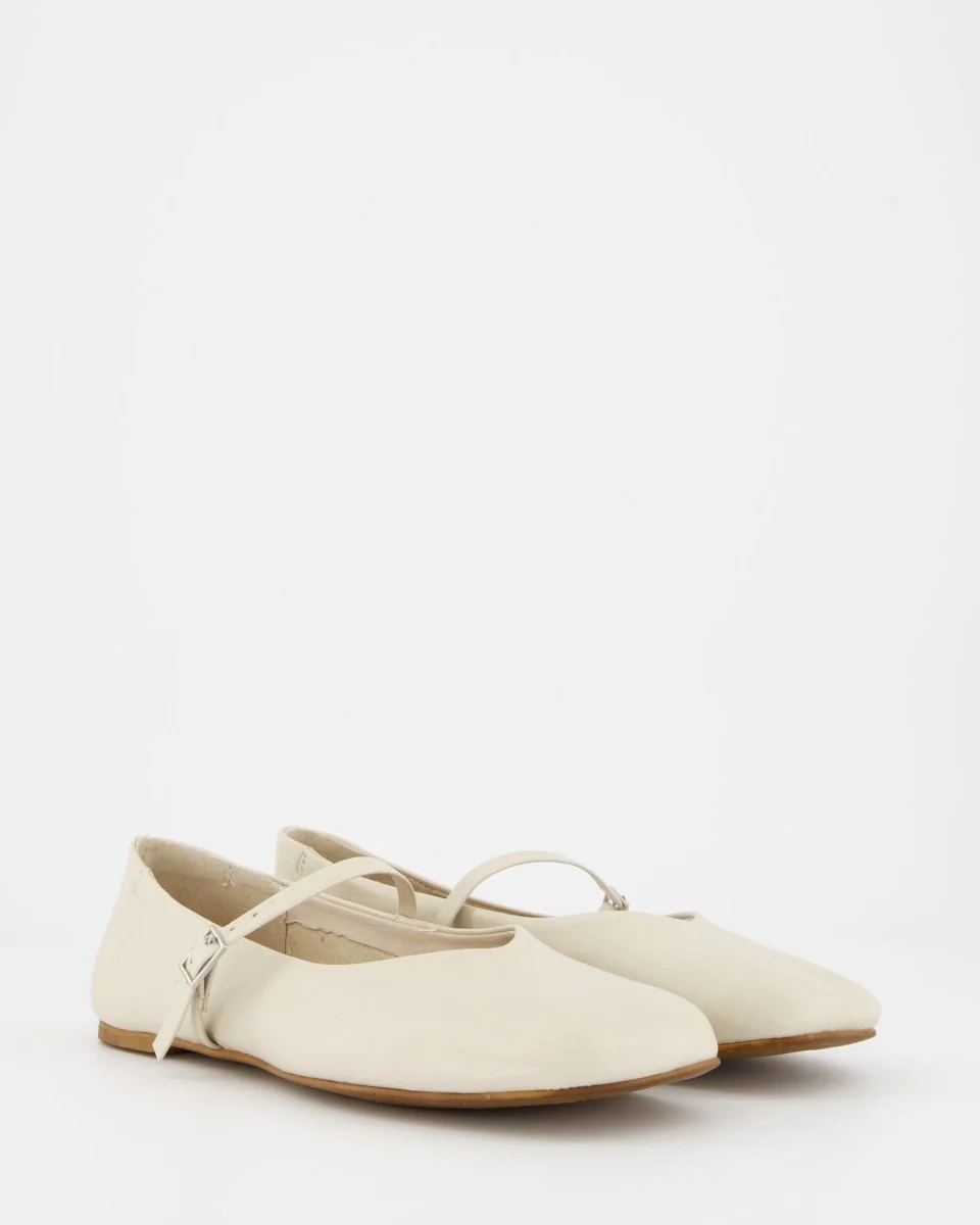 WHITE LEATHER BALLERINAS - BENIS - Image 3