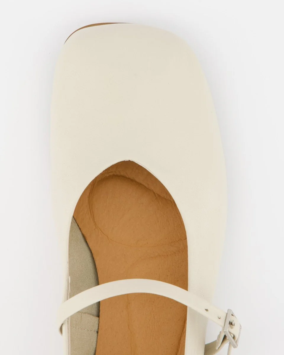 WHITE LEATHER BALLERINAS - BENIS - Image 4