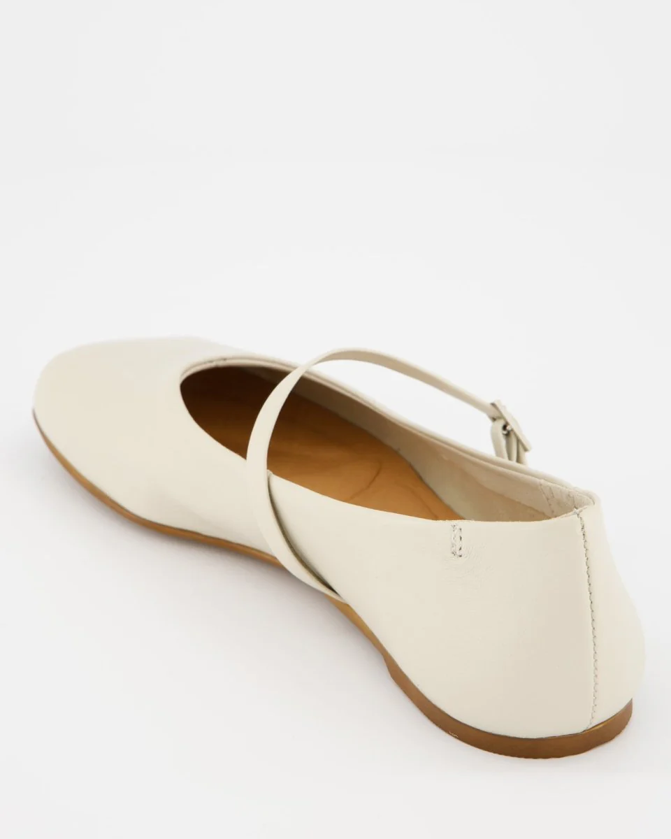WHITE LEATHER BALLERINAS - BENIS - Image 5