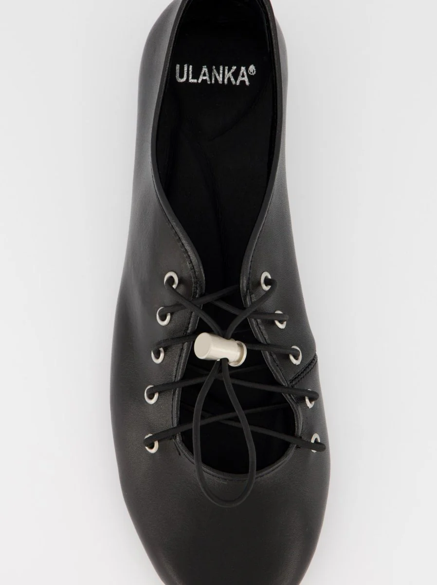 BLACK LEATHER FLATS - POMA - Image 4