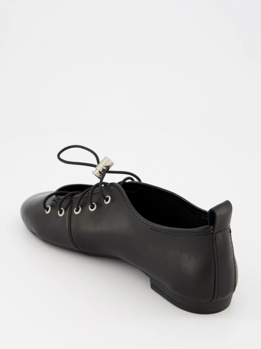 BLACK LEATHER FLATS - POMA - Image 5