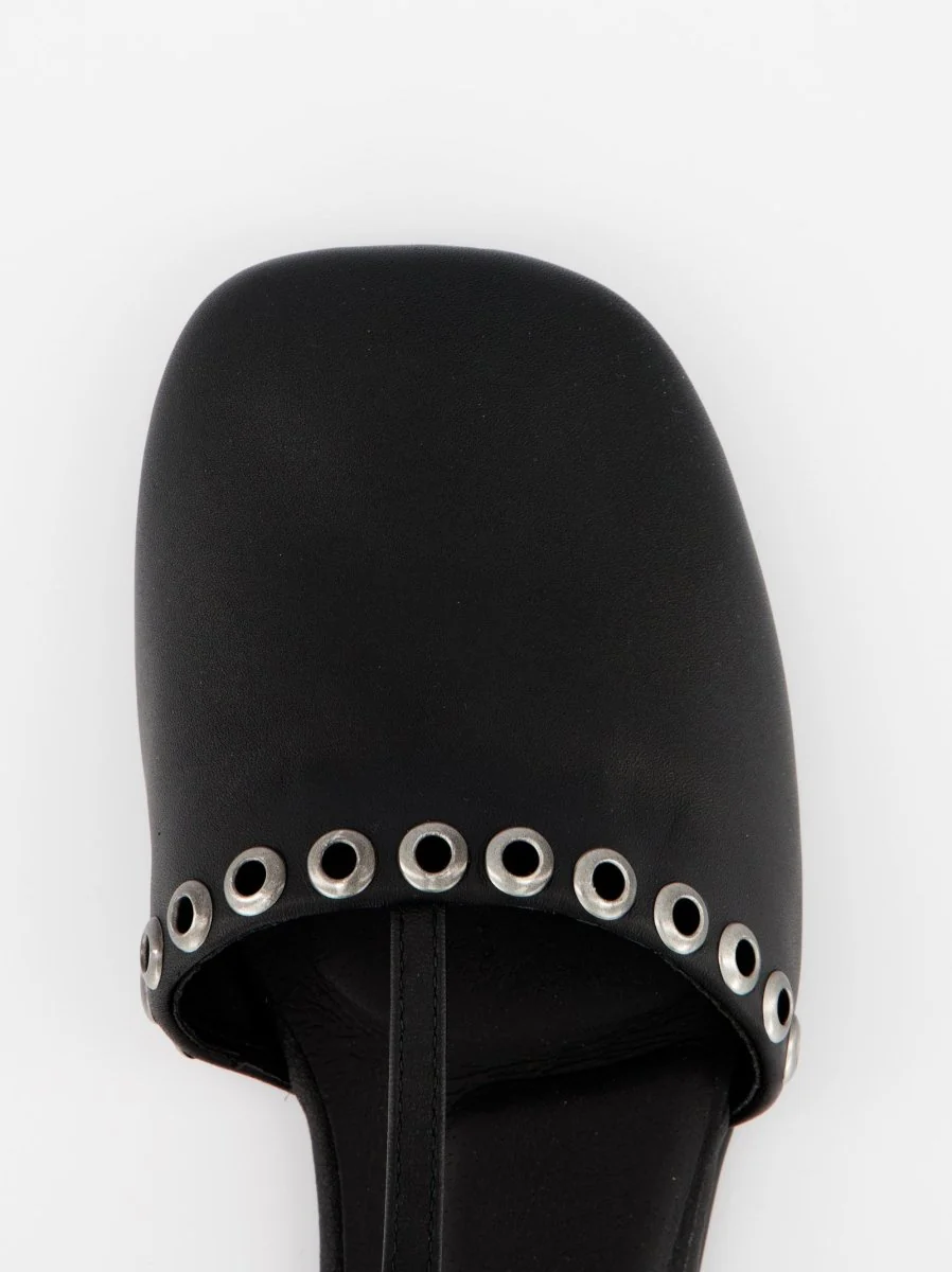 BLACK LEATHER SANDALS - CLOTH - Image 4