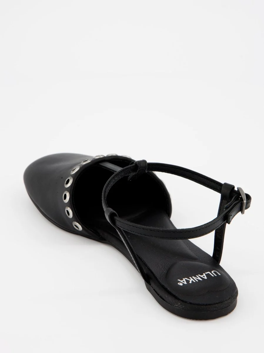 BLACK LEATHER SANDALS - CLOTH - Image 5