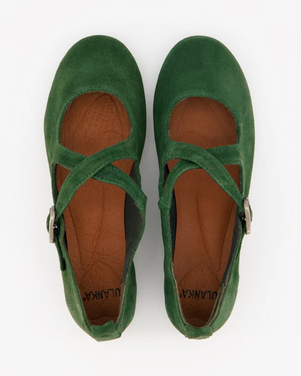 BLOSS - GREEN SUEDE FLATS - Image 3