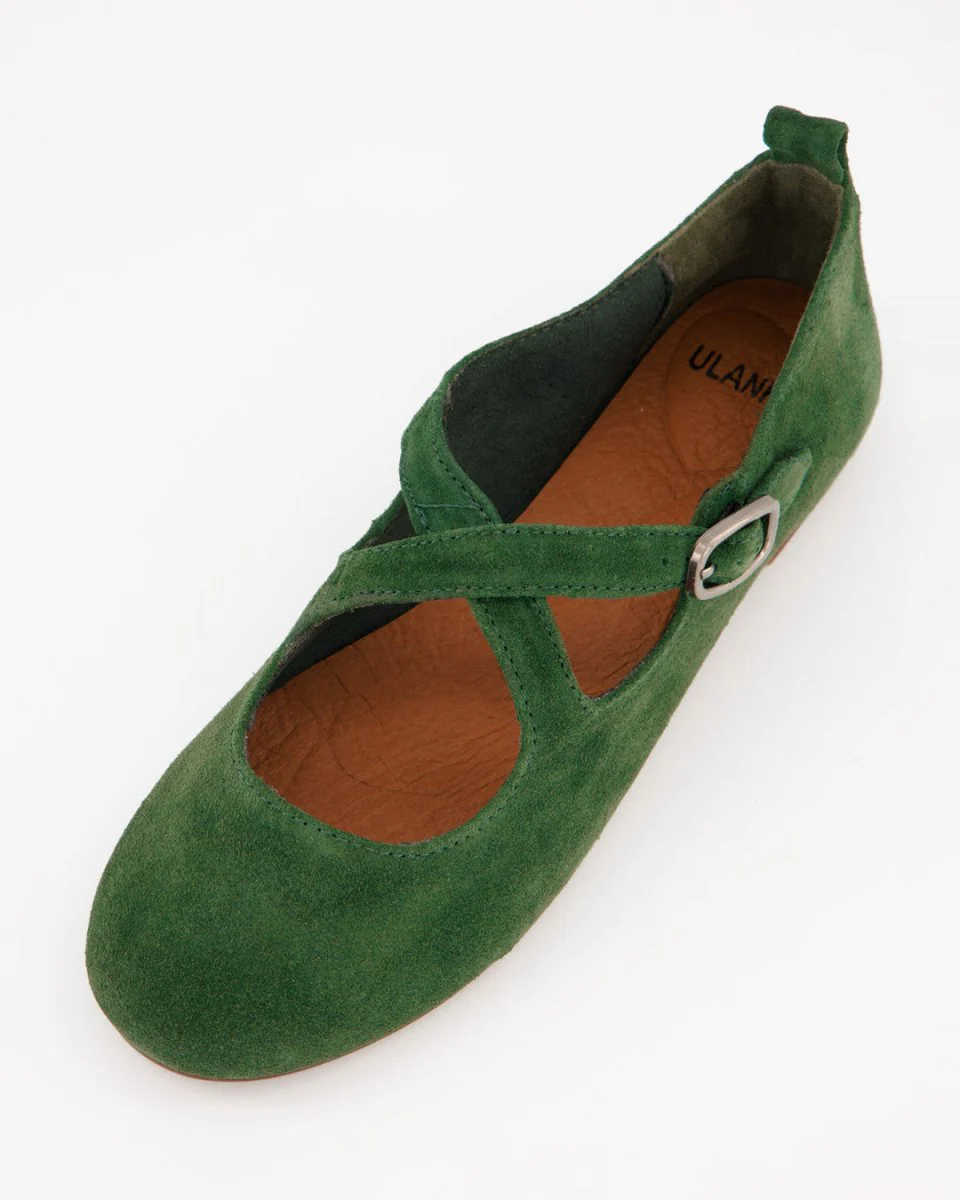 BLOSS - GREEN SUEDE FLATS - Image 4