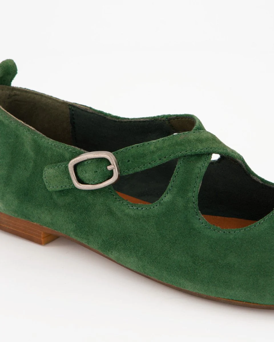 BLOSS - GREEN SUEDE FLATS - Image 5