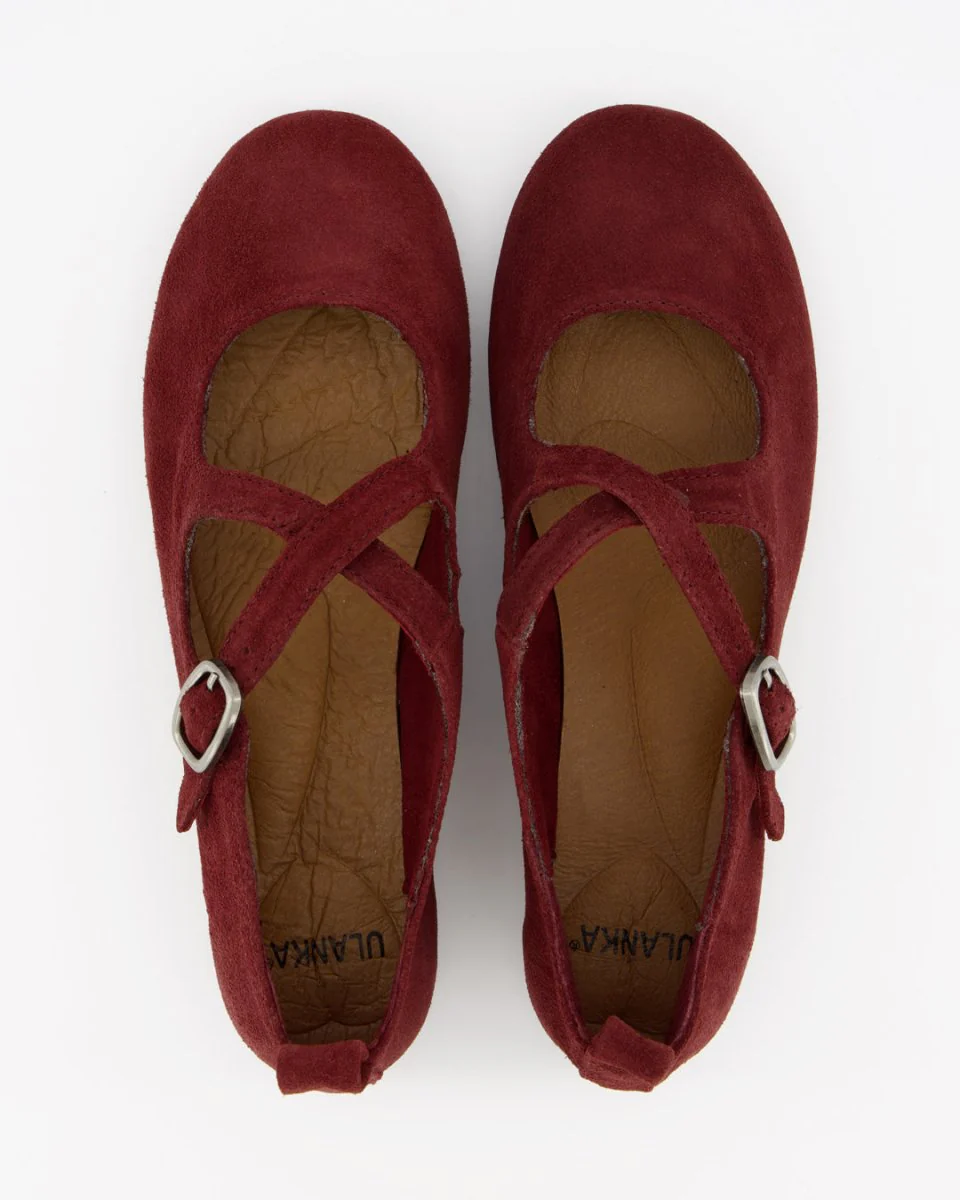 BLOSS - RED SUEDE FLATS - Image 3