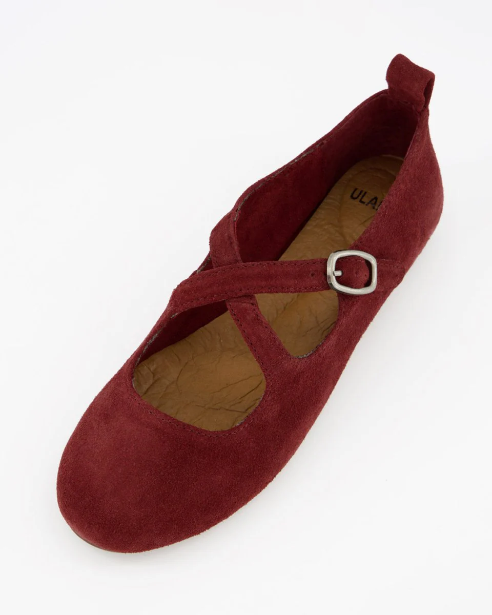 BLOSS - RED SUEDE FLATS - Image 4