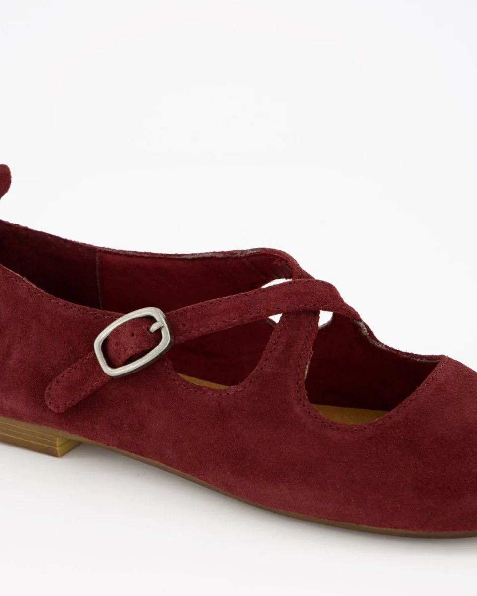 BLOSS - RED SUEDE FLATS - Image 5