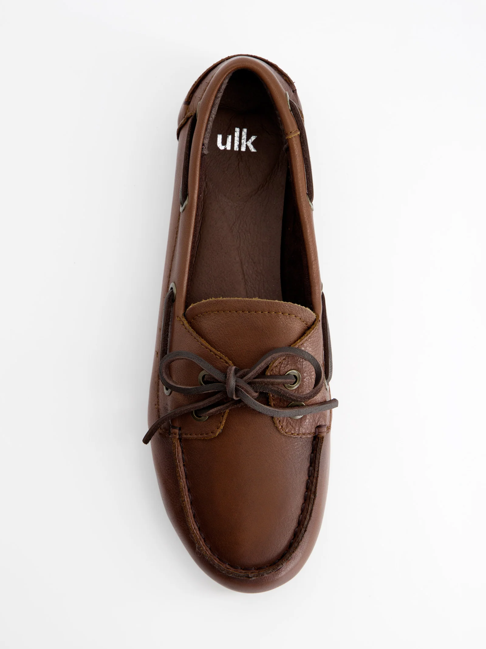 BROWN LEATHER BOAT SHOES - BLOSSOM - Image 4