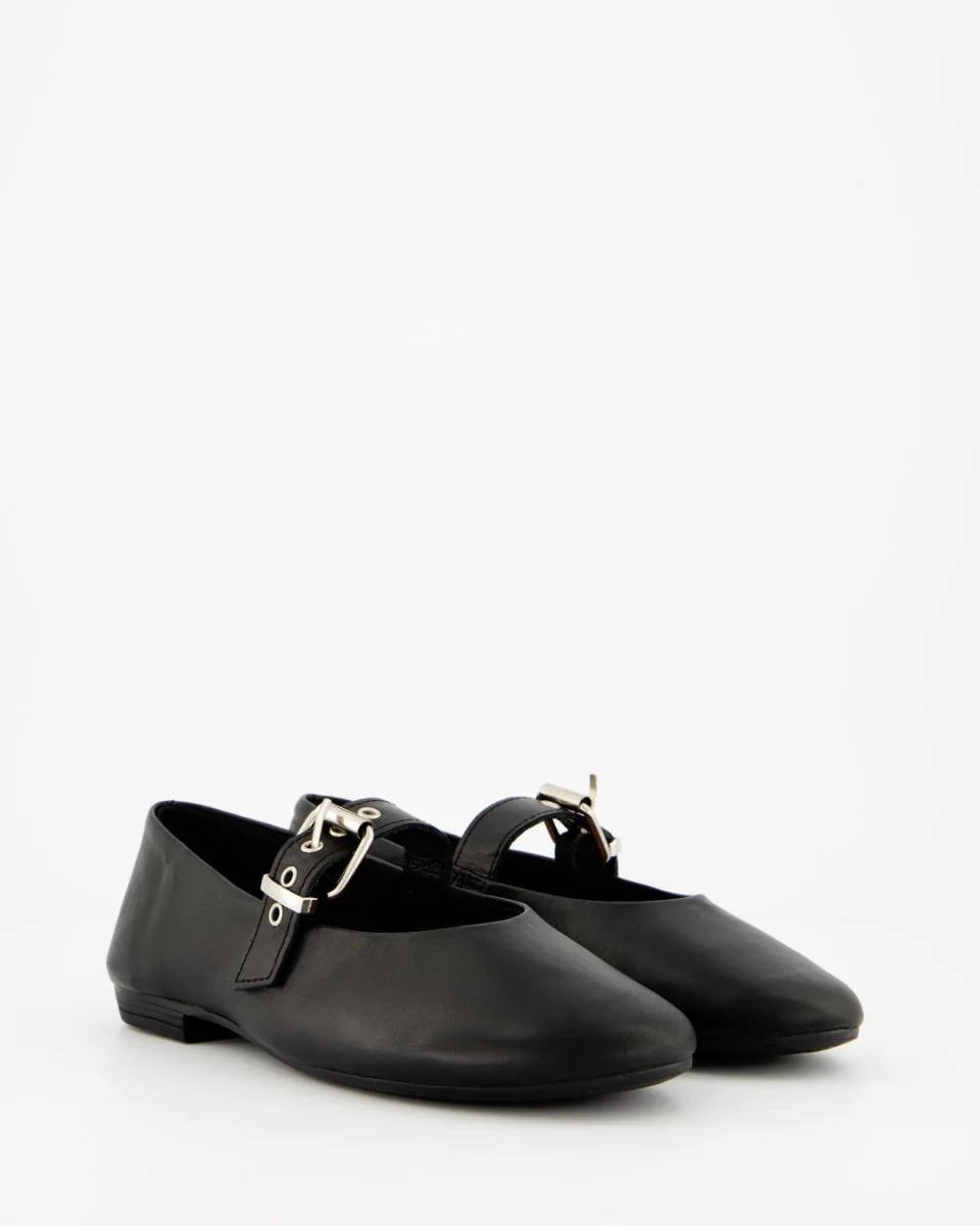 BLUEY - BLACK LEATHER FLATS - Image 6