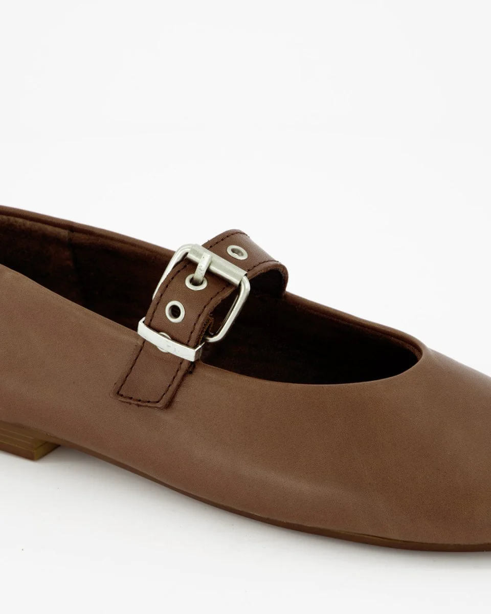 BLUEY - BROWN LEATHER FLATS - Image 4