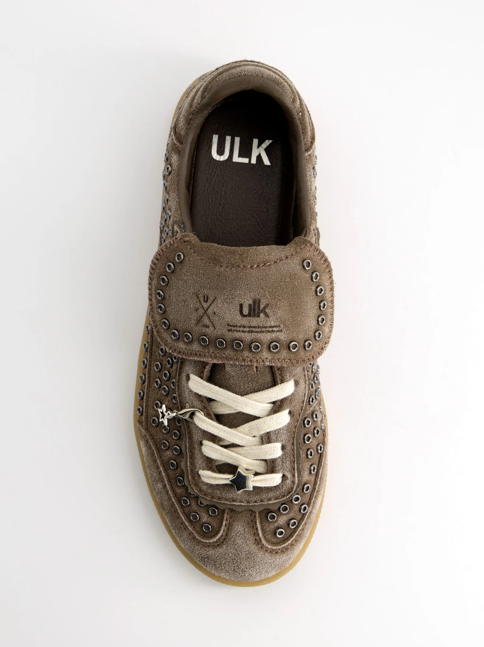 WASHED BROWN STUDDED SNEAKERS - CHILE - Image 3