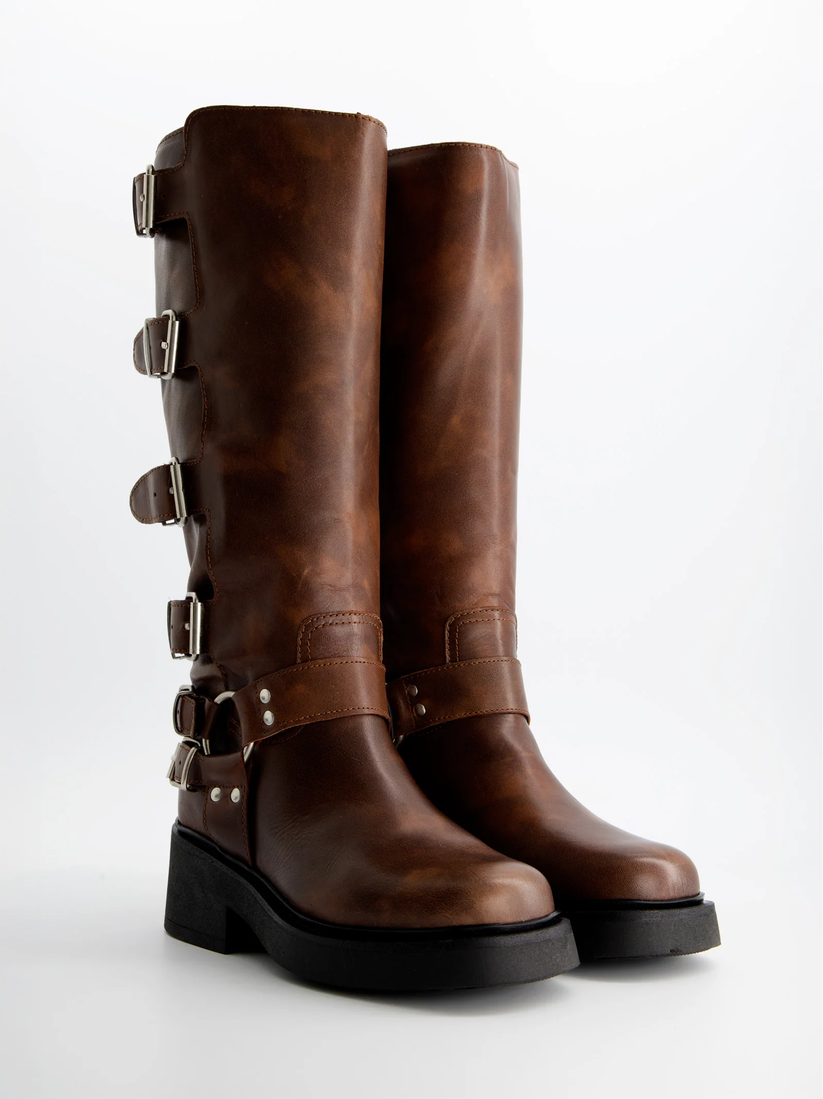 BROWN LEATHER BIKER BOOTS - CROSS VIP - Image 4