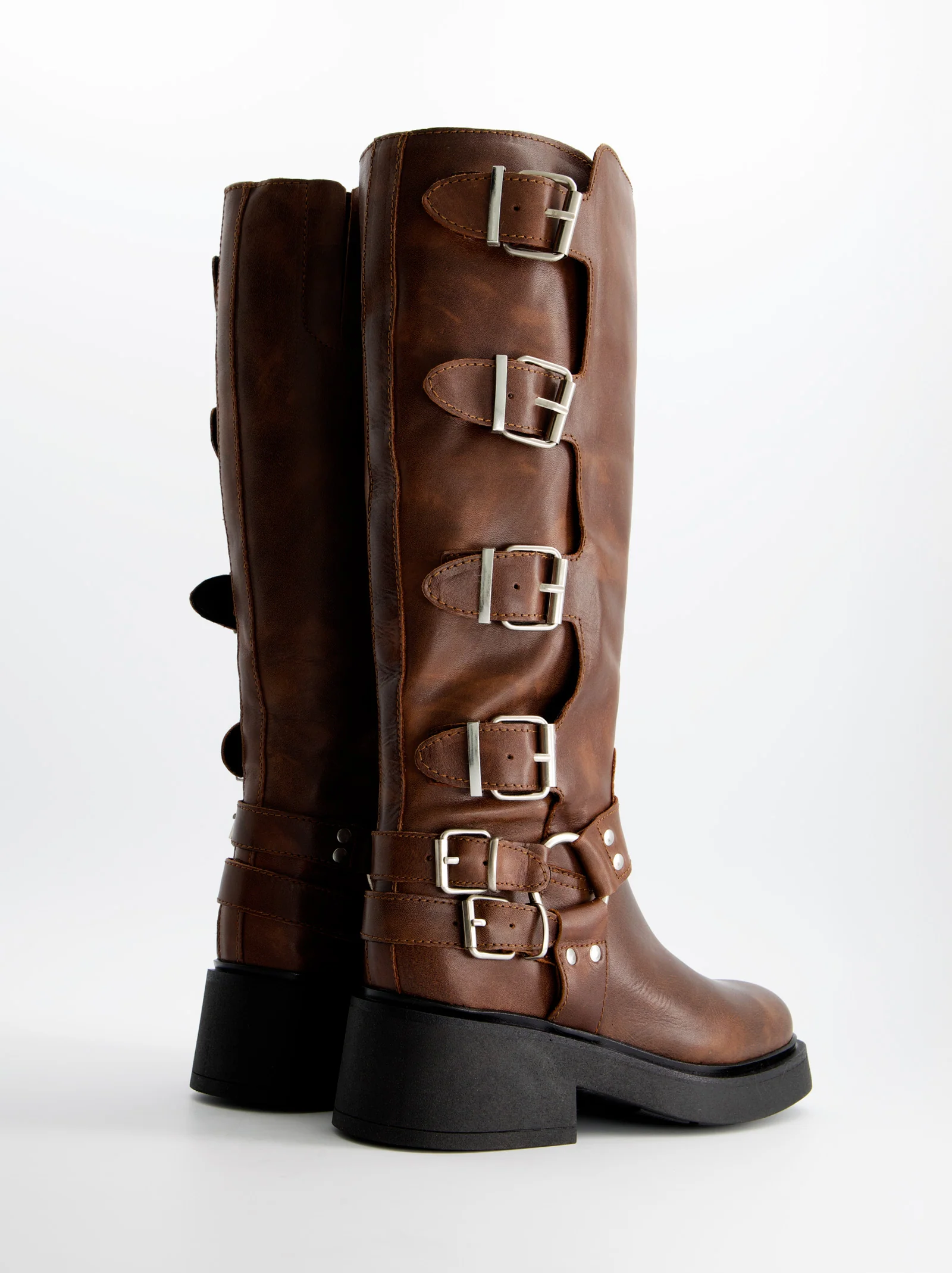 BROWN LEATHER BIKER BOOTS - CROSS VIP - Image 5