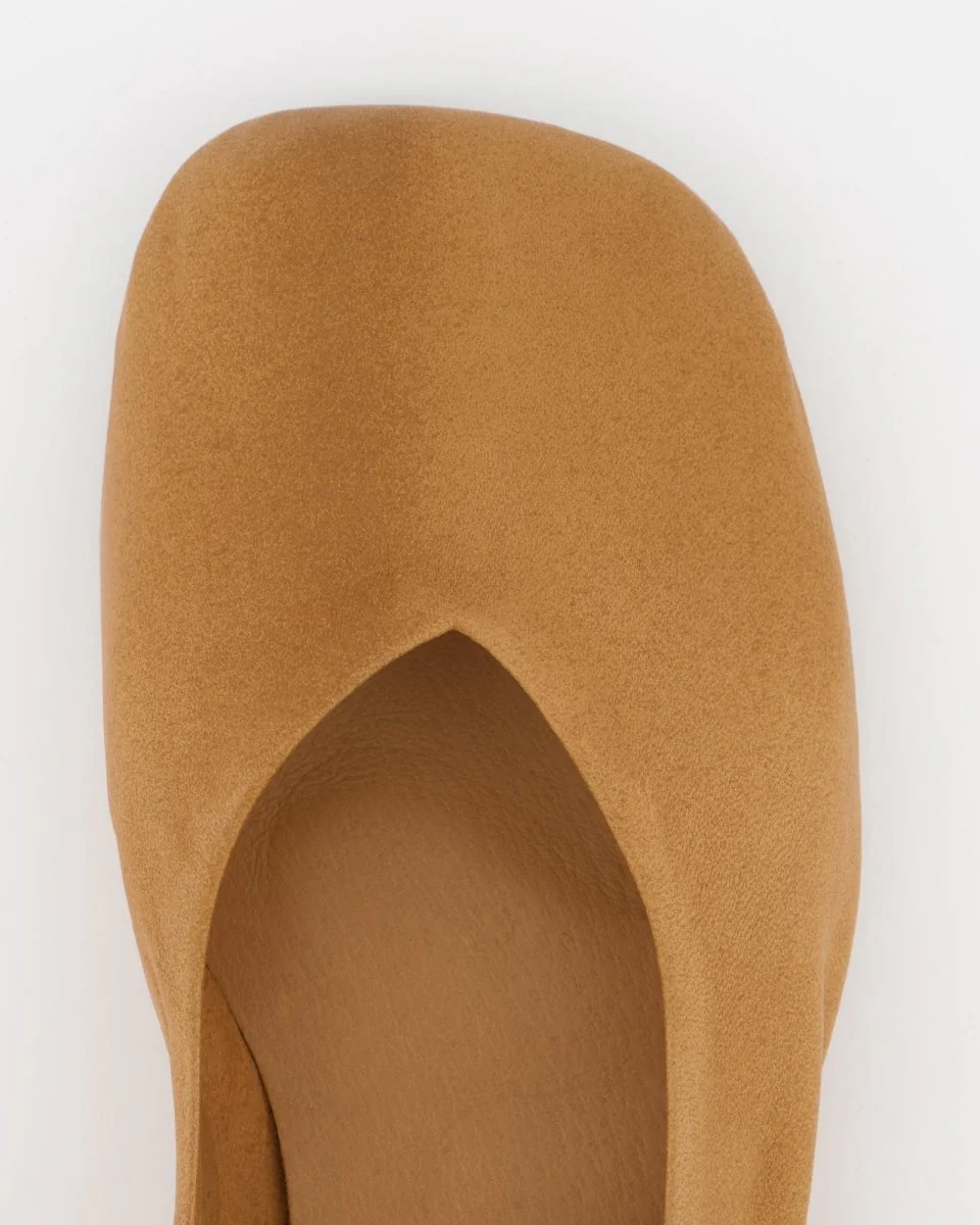 CAMEL LEATHER BALLERINAS - BENIS - Image 4