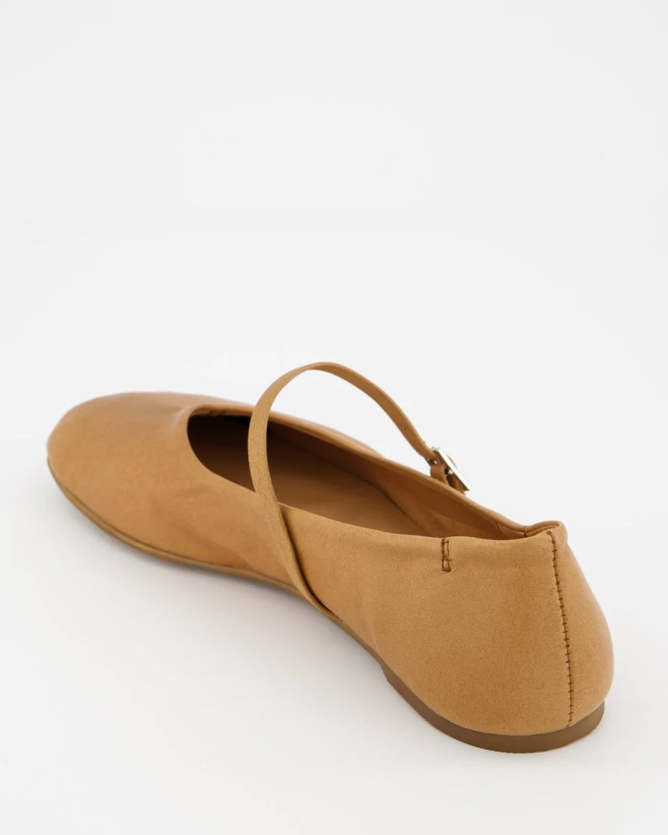 CAMEL LEATHER BALLERINAS - BENIS - Image 5