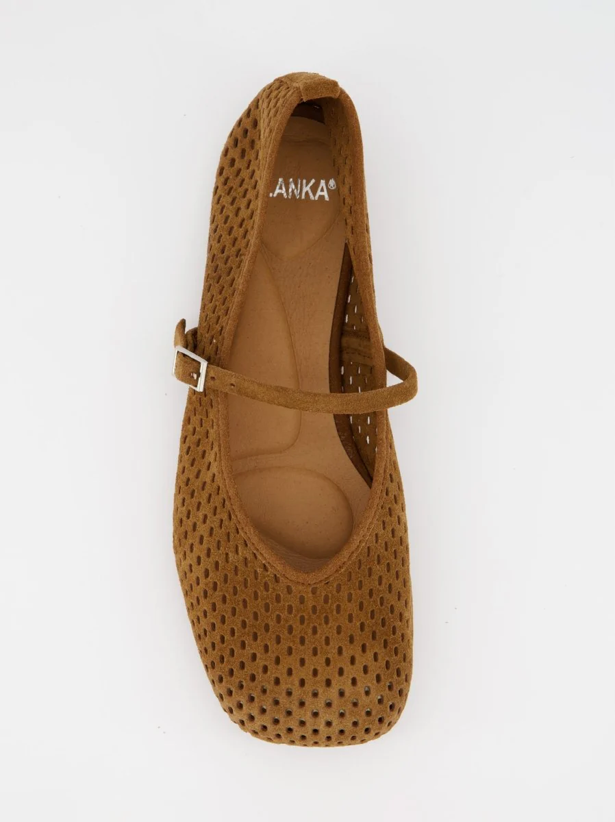 BROWN LEATHER FLATS - MUNI - Image 2