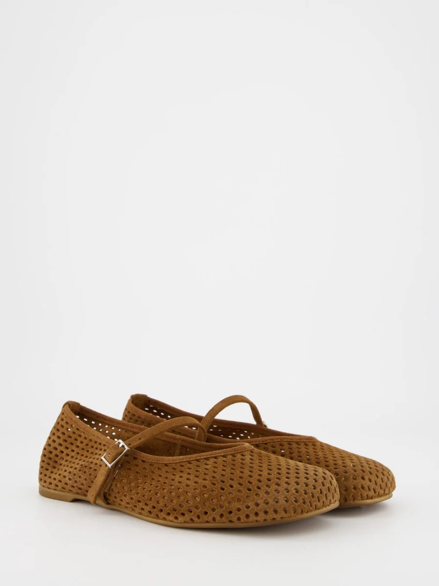 BROWN LEATHER FLATS - MUNI - Image 3