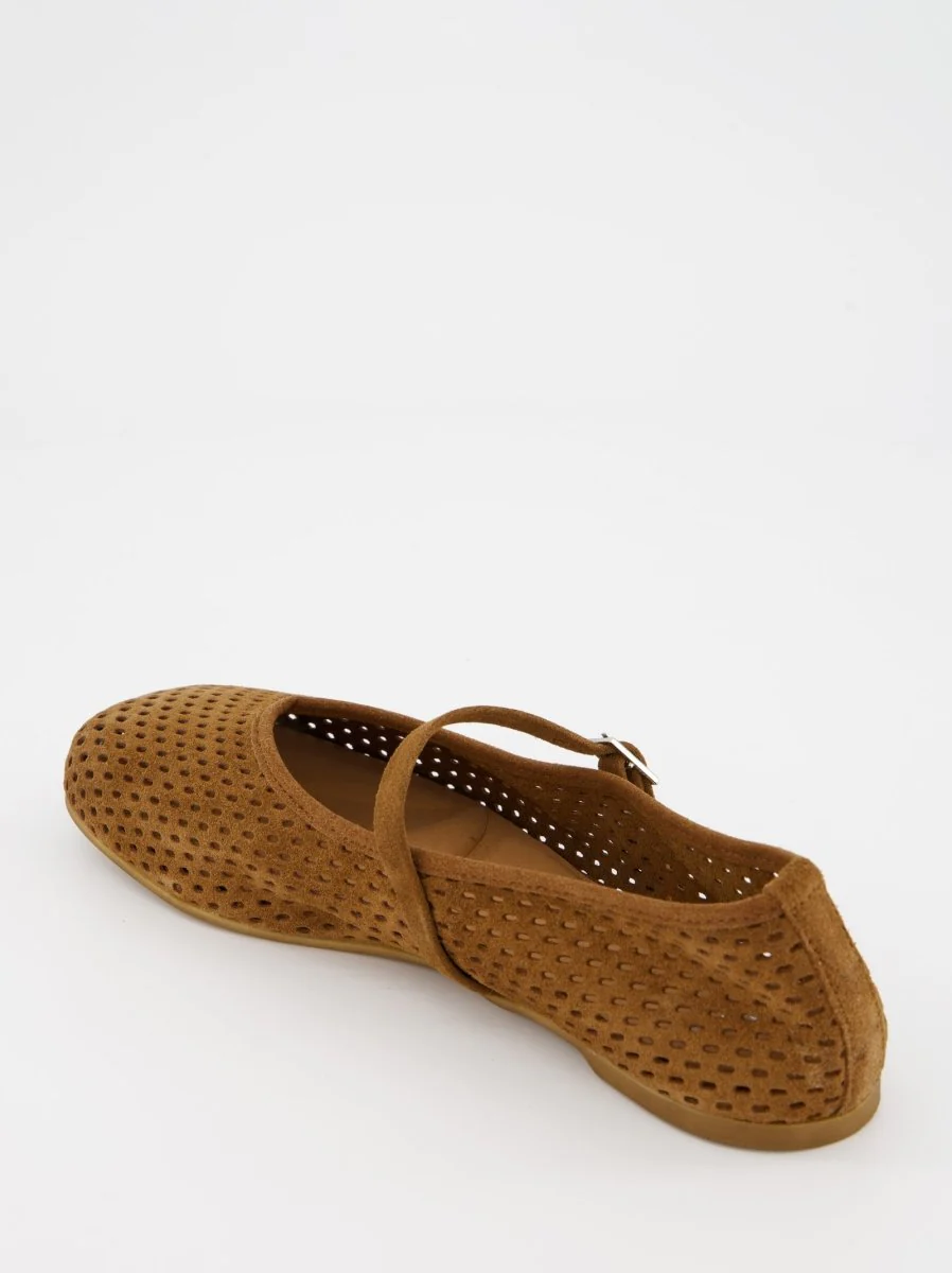 BROWN LEATHER FLATS - MUNI - Image 4