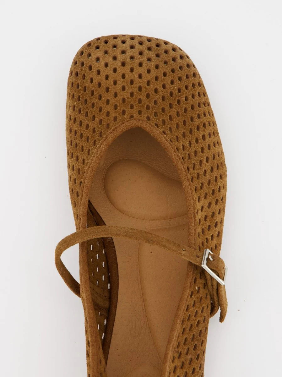 BROWN LEATHER FLATS - MUNI - Image 5