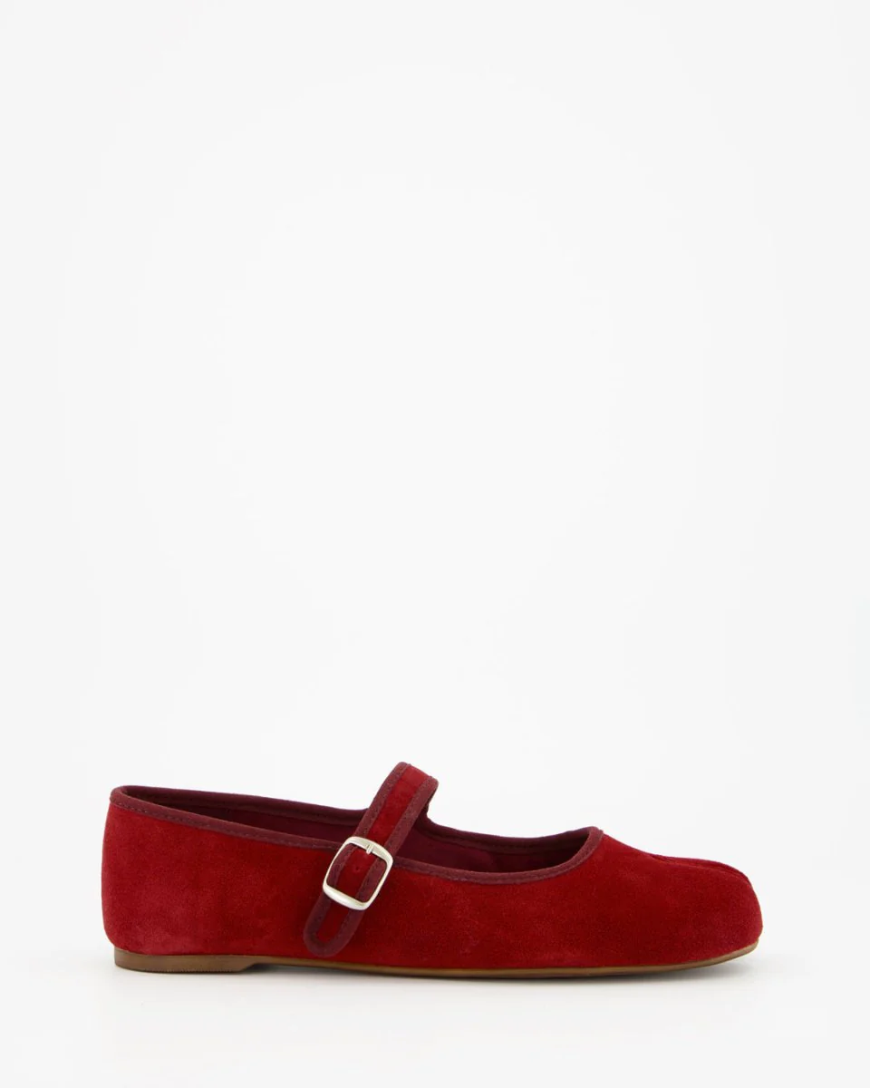GEISHA - RED SUEDE FLATS - Image 3