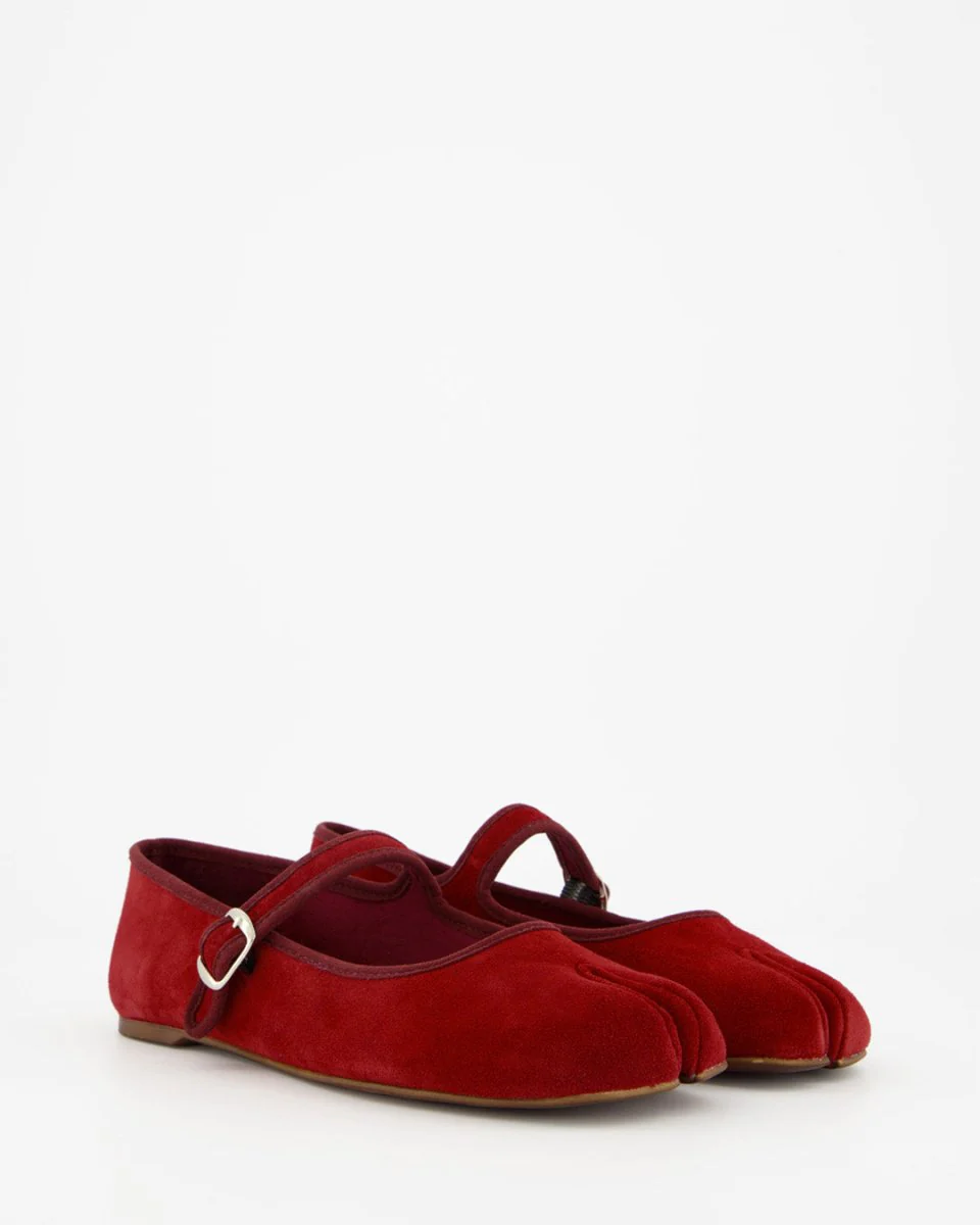 GEISHA - RED SUEDE FLATS - Image 4