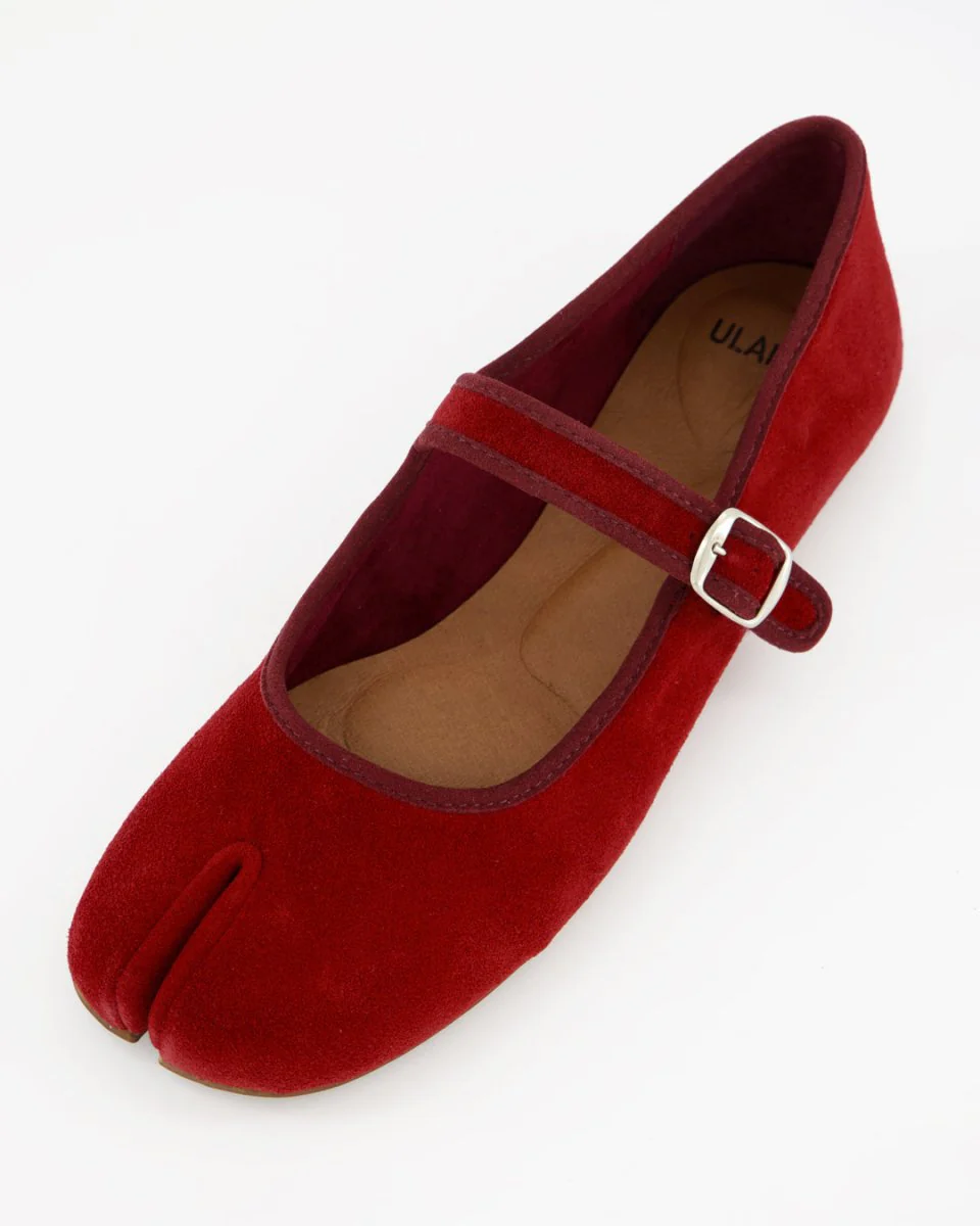 GEISHA - RED SUEDE FLATS - Image 6