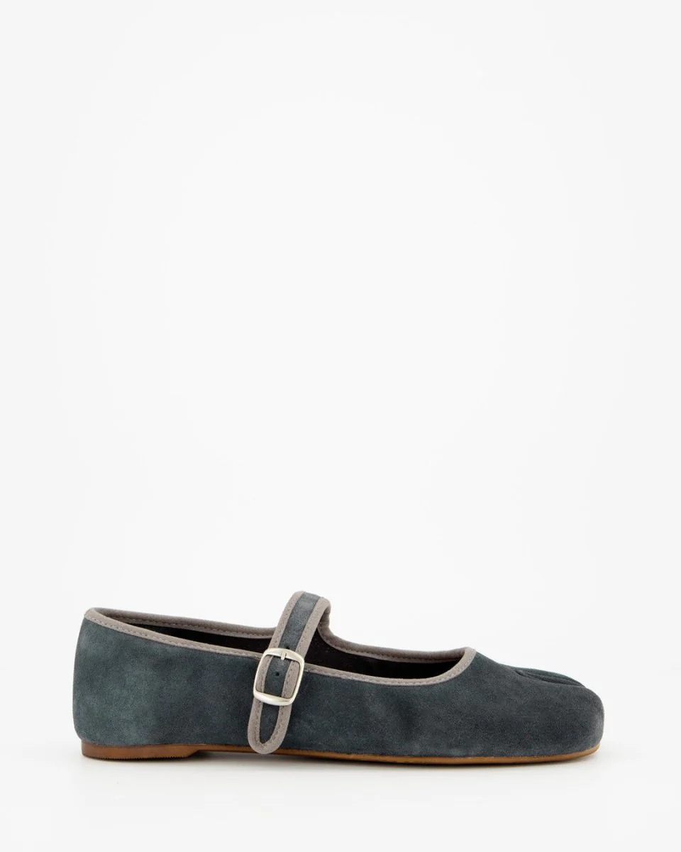GEISHA - NAVY BLUE SUEDE FLATS - Image 2