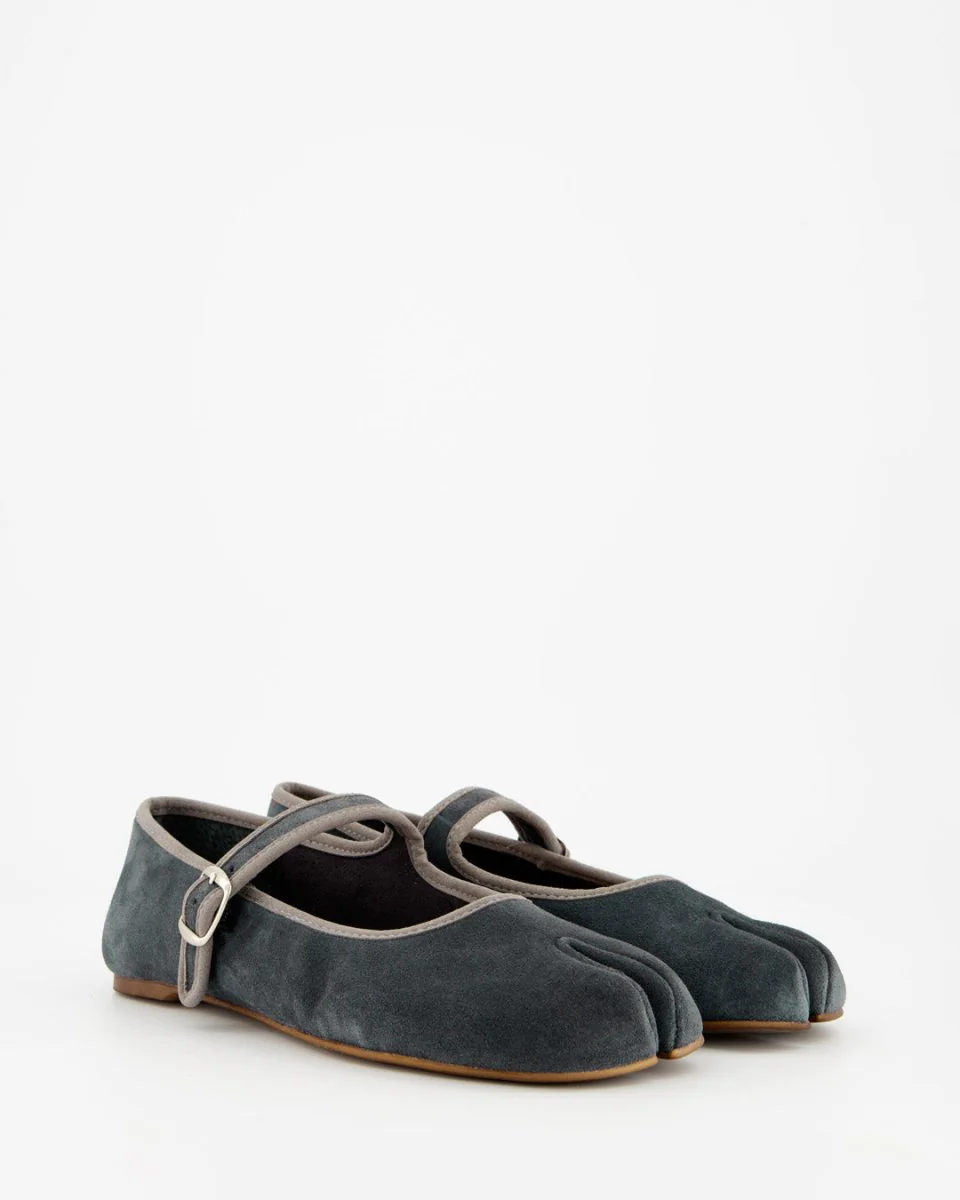GEISHA - NAVY BLUE SUEDE FLATS - Image 3