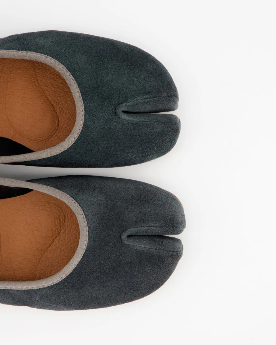 GEISHA - NAVY BLUE SUEDE FLATS - Image 4
