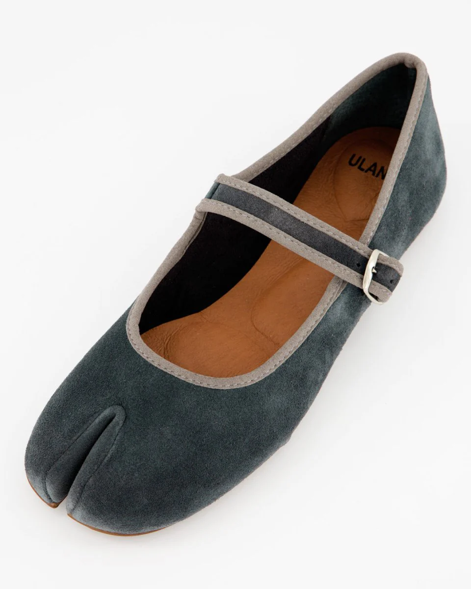 GEISHA - NAVY BLUE SUEDE FLATS - Image 5