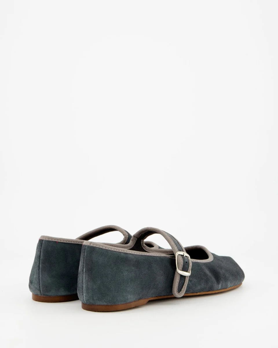 GEISHA - NAVY BLUE SUEDE FLATS - Image 6