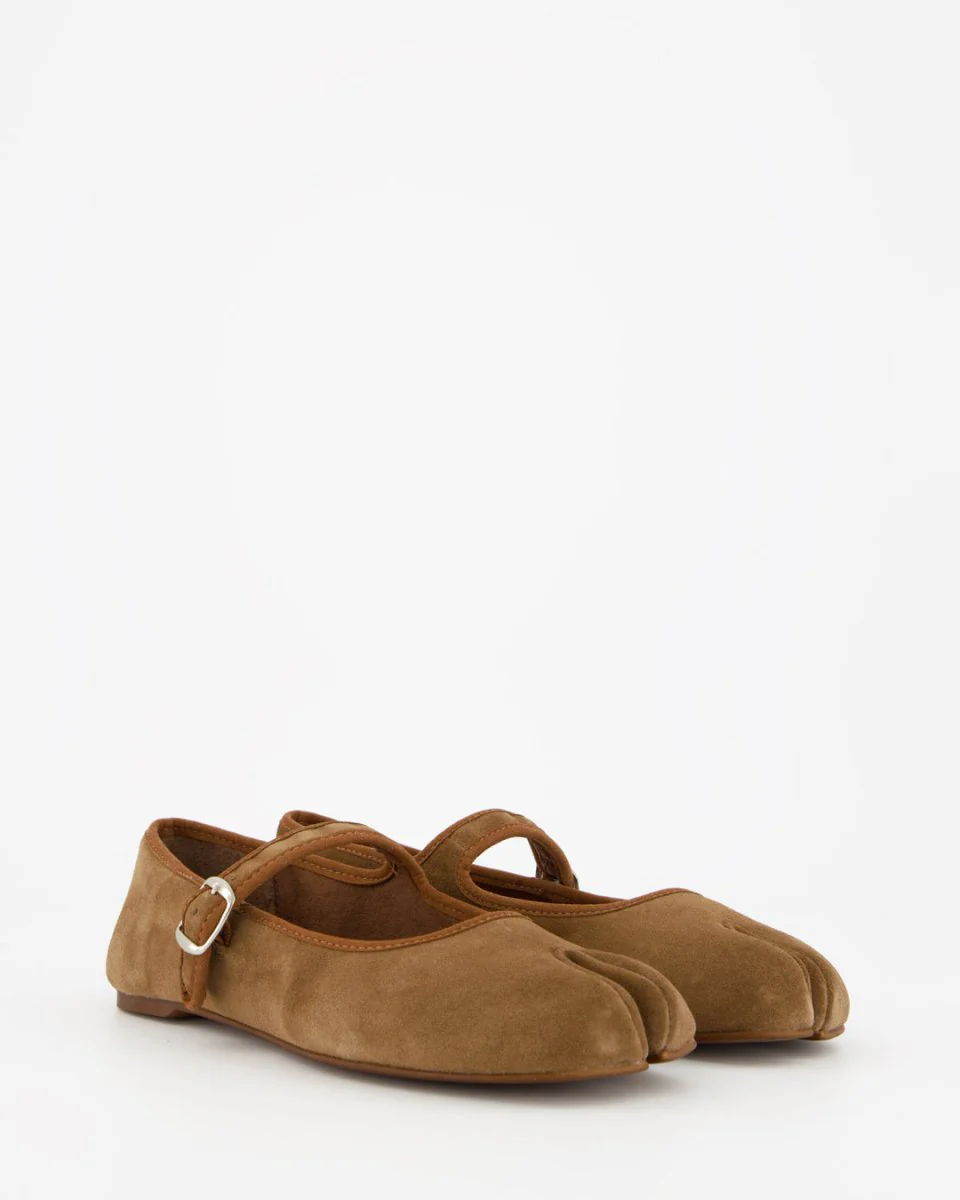 GEISHA - TAUPE SUEDE FLATS - Image 3