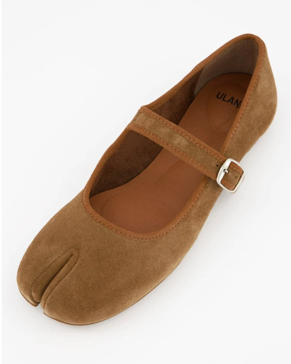 GEISHA - TAUPE SUEDE FLATS - Image 4