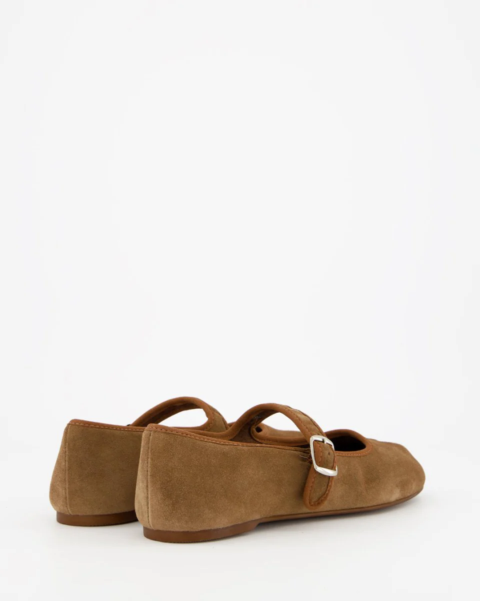 GEISHA - TAUPE SUEDE FLATS - Image 6