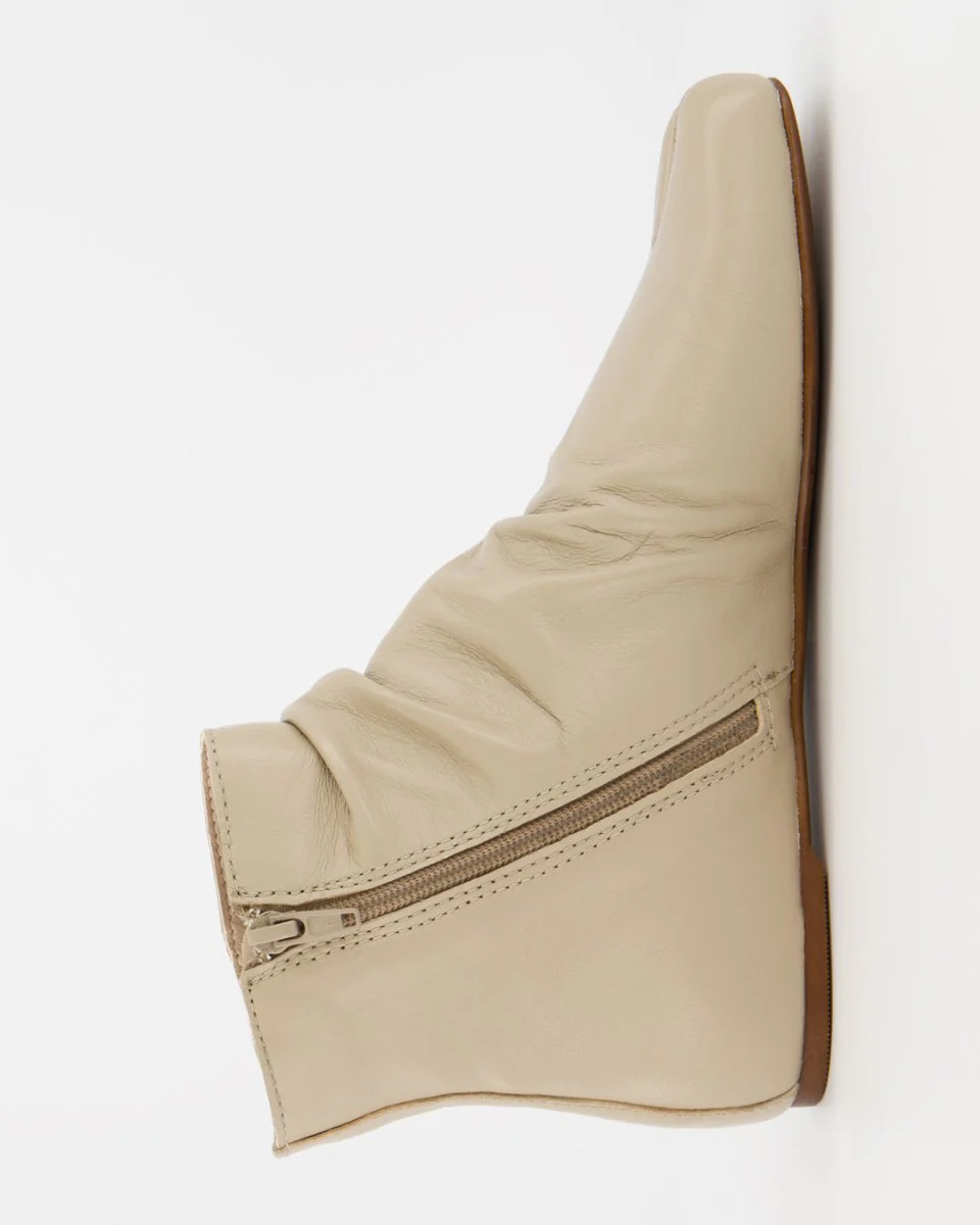GIGI - BEIGE LEATHER ANKLE BOOTS - Image 5