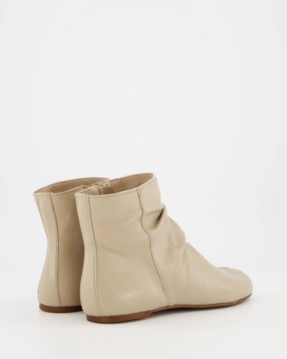 GIGI - BEIGE LEATHER ANKLE BOOTS - Image 6