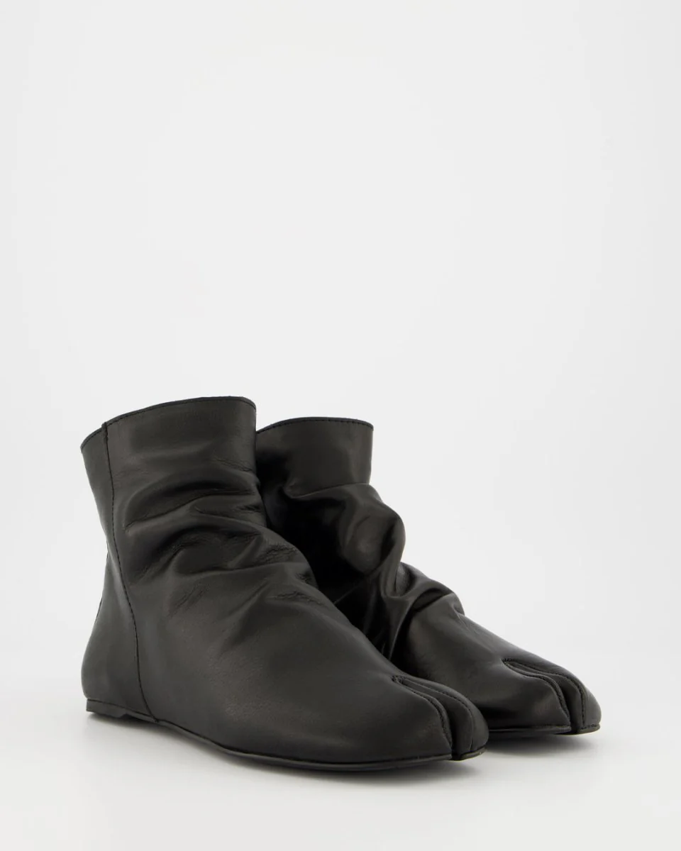 GIGI - BLACK LEATHER ANKLE BOOTS - Image 3