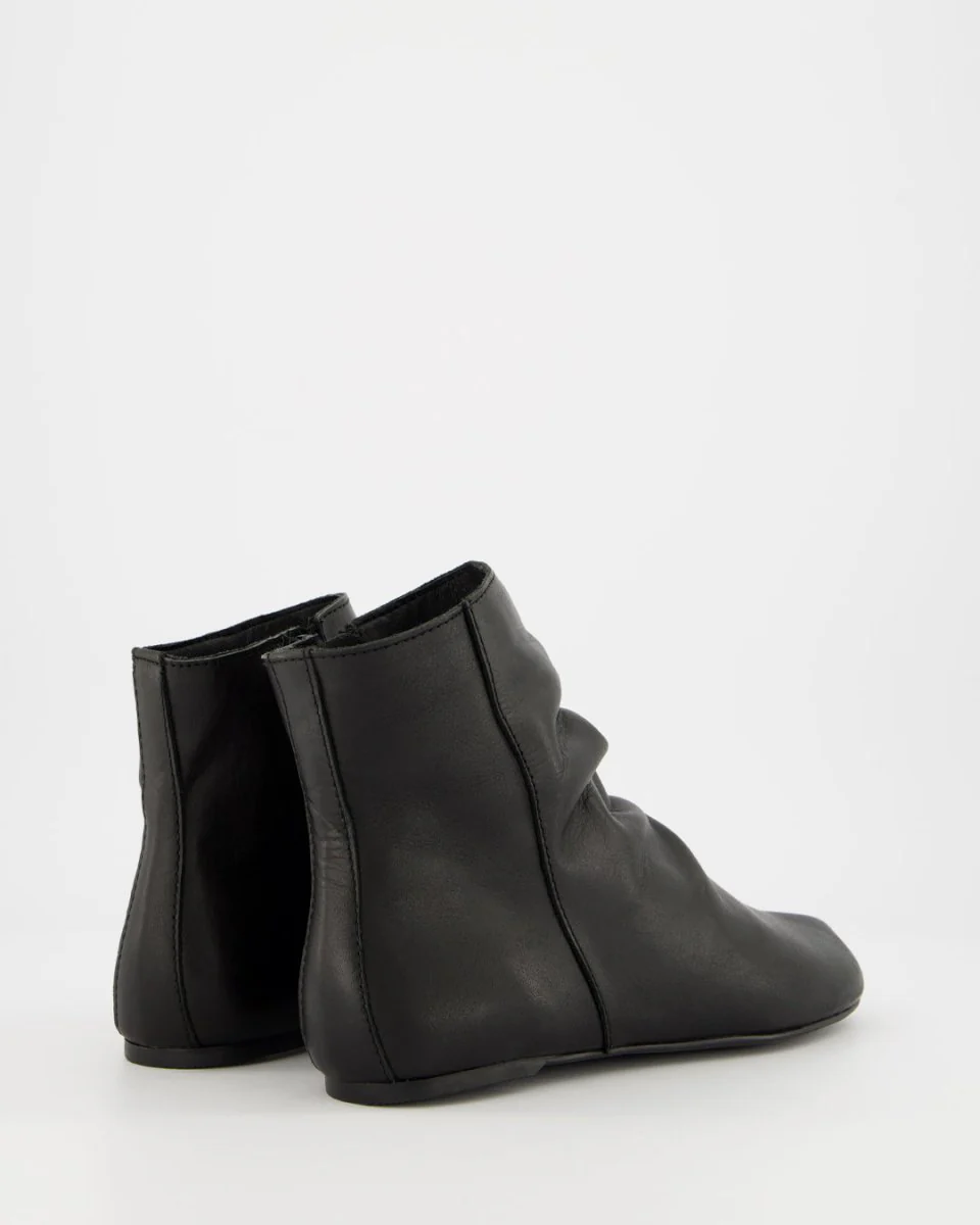 GIGI - BLACK LEATHER ANKLE BOOTS - Image 4