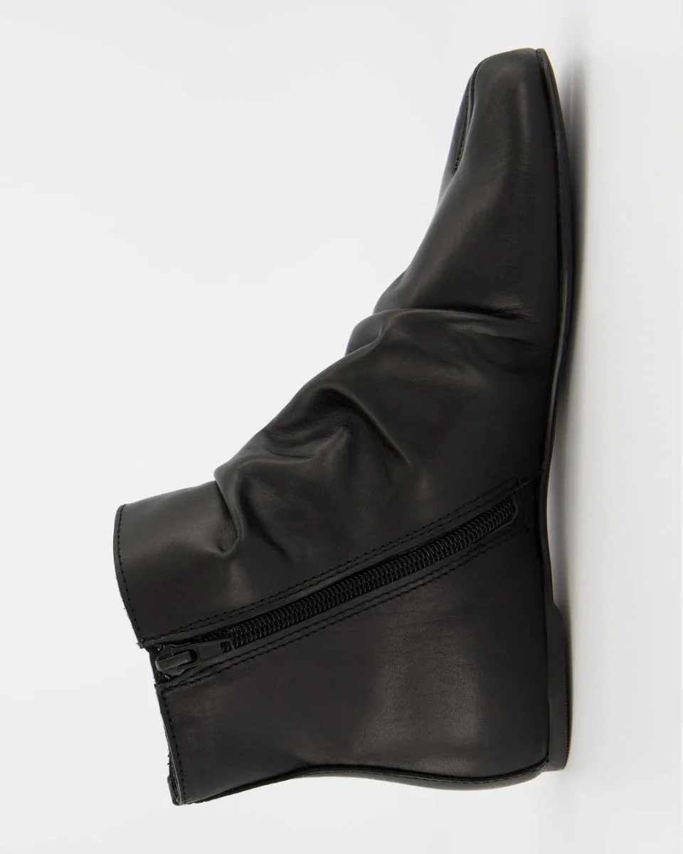 GIGI - BLACK LEATHER ANKLE BOOTS - Image 6