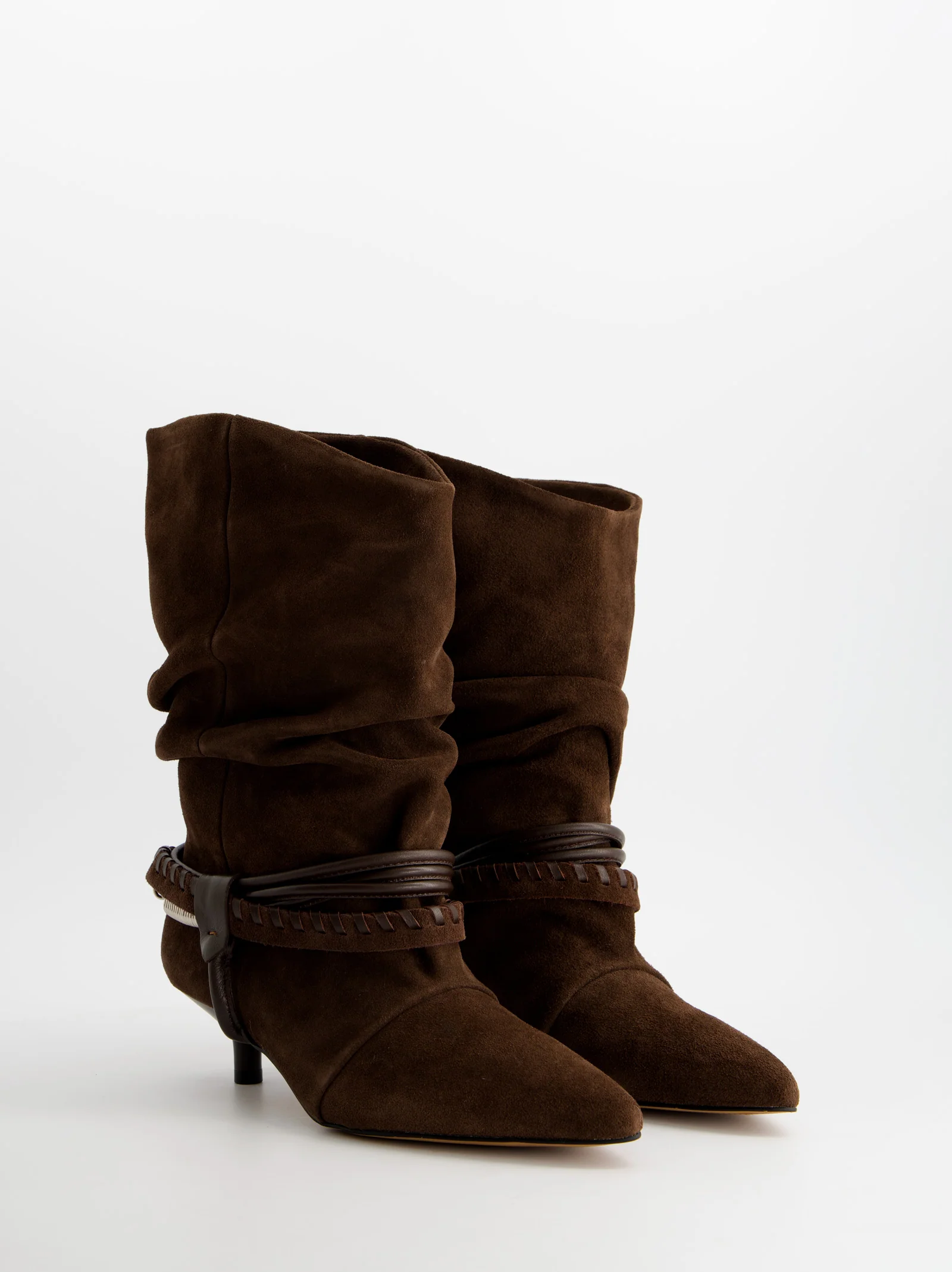 BROWN LEATHER ANKLE BOOTS - IRVING - Image 3