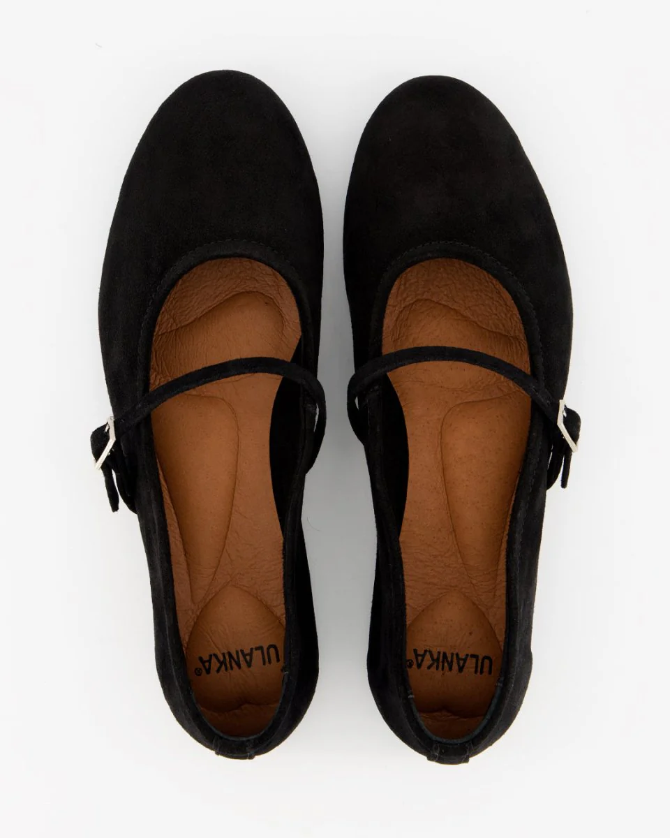 LINE - BLACK SUEDE FLATS - Image 3