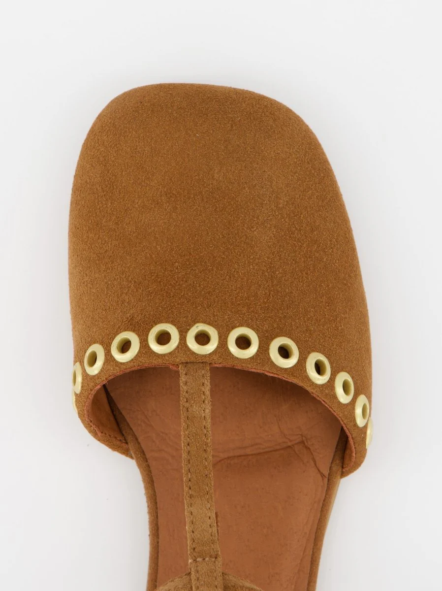 BROWN LEATHER SANDALS - CLOTH - Image 4