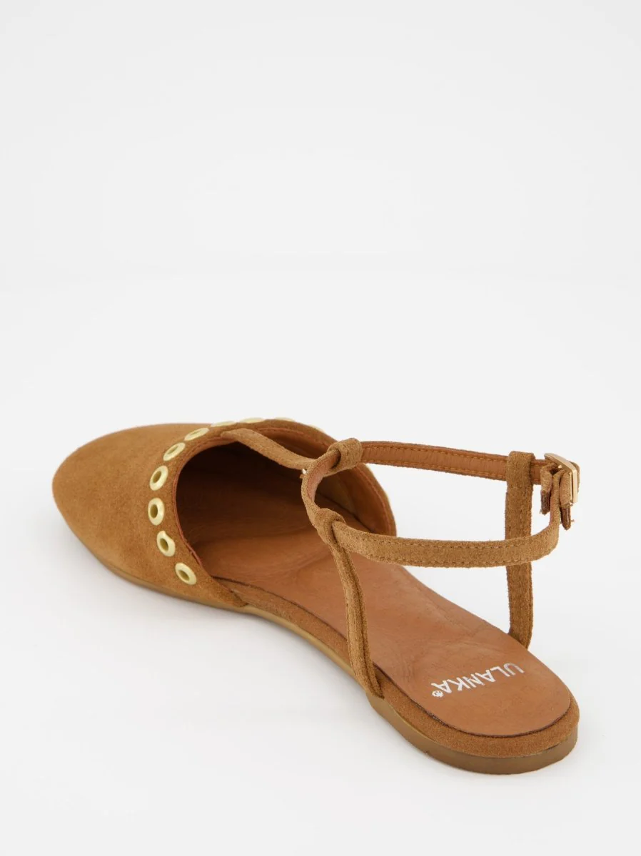BROWN LEATHER SANDALS - CLOTH - Image 5