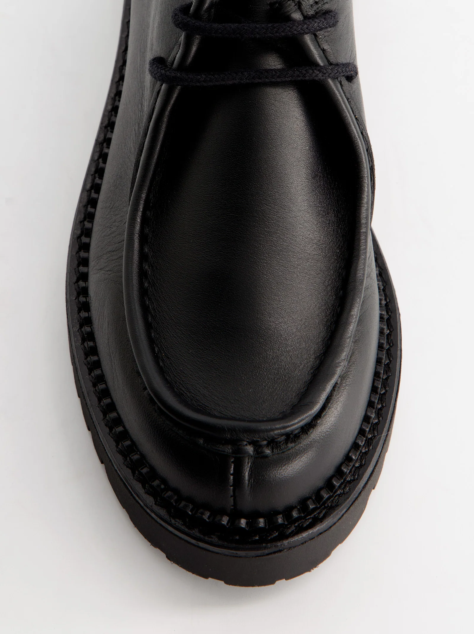 BLACK LEATHER BOAT SHOES - MOLLY - Image 3