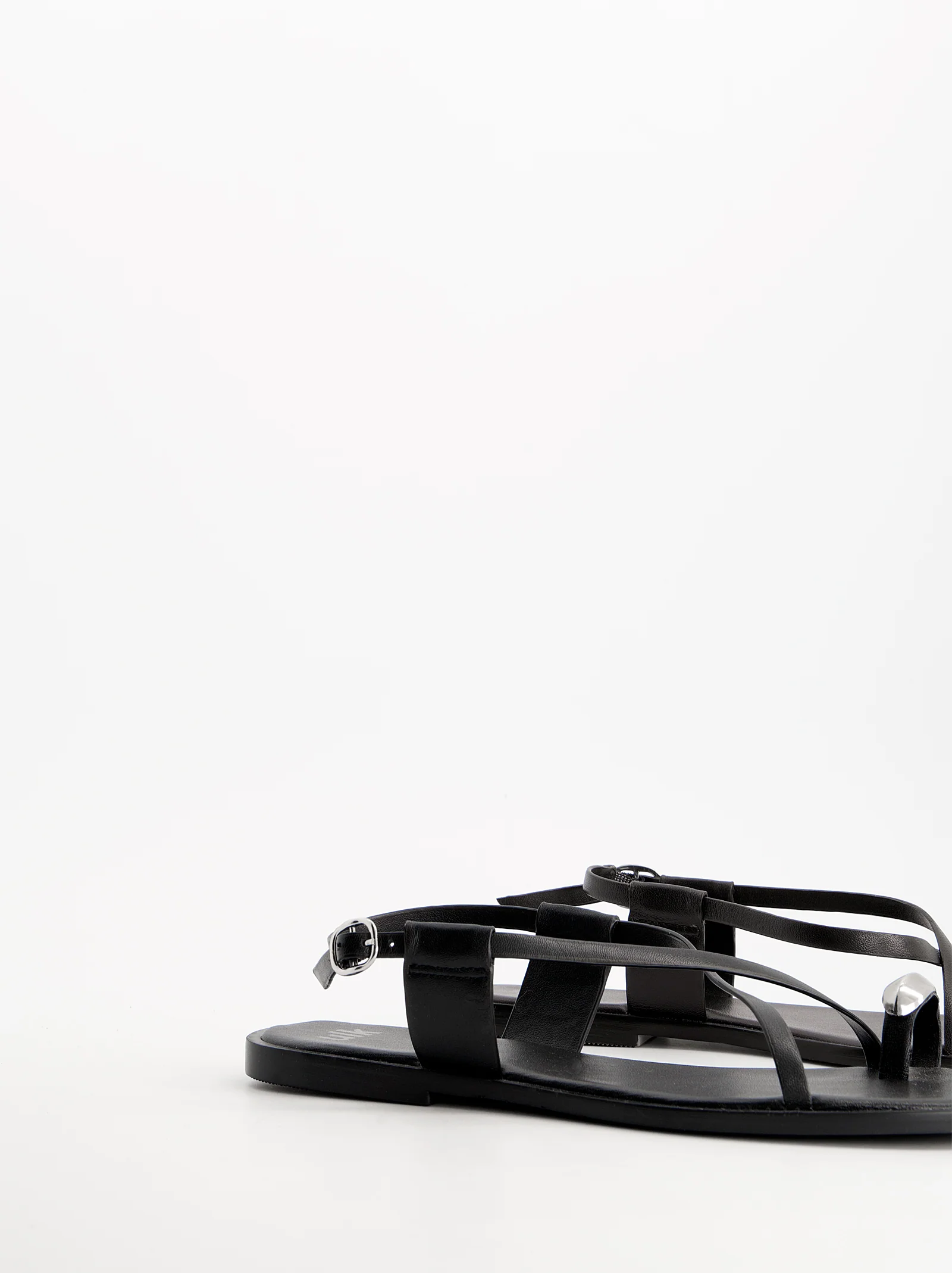 BLACK LEATHER SANDALS - OSSY - Image 6