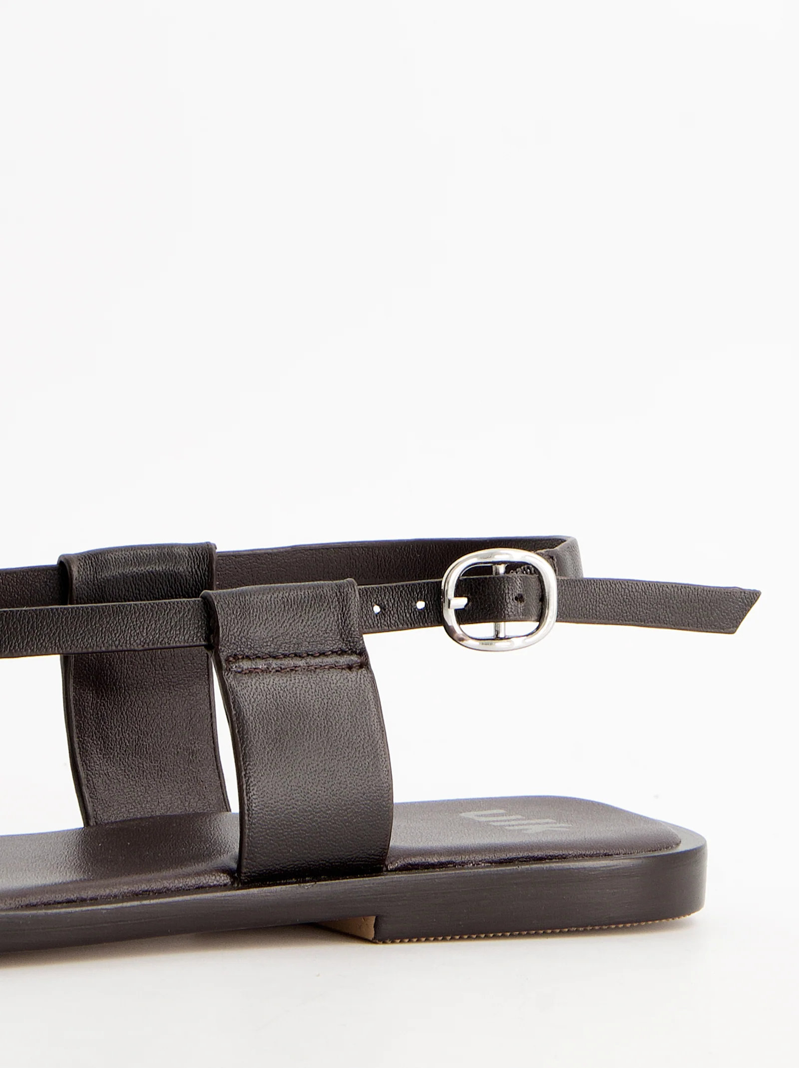 DARK BROWN LEATHER SANDALS - OSSY - Image 6