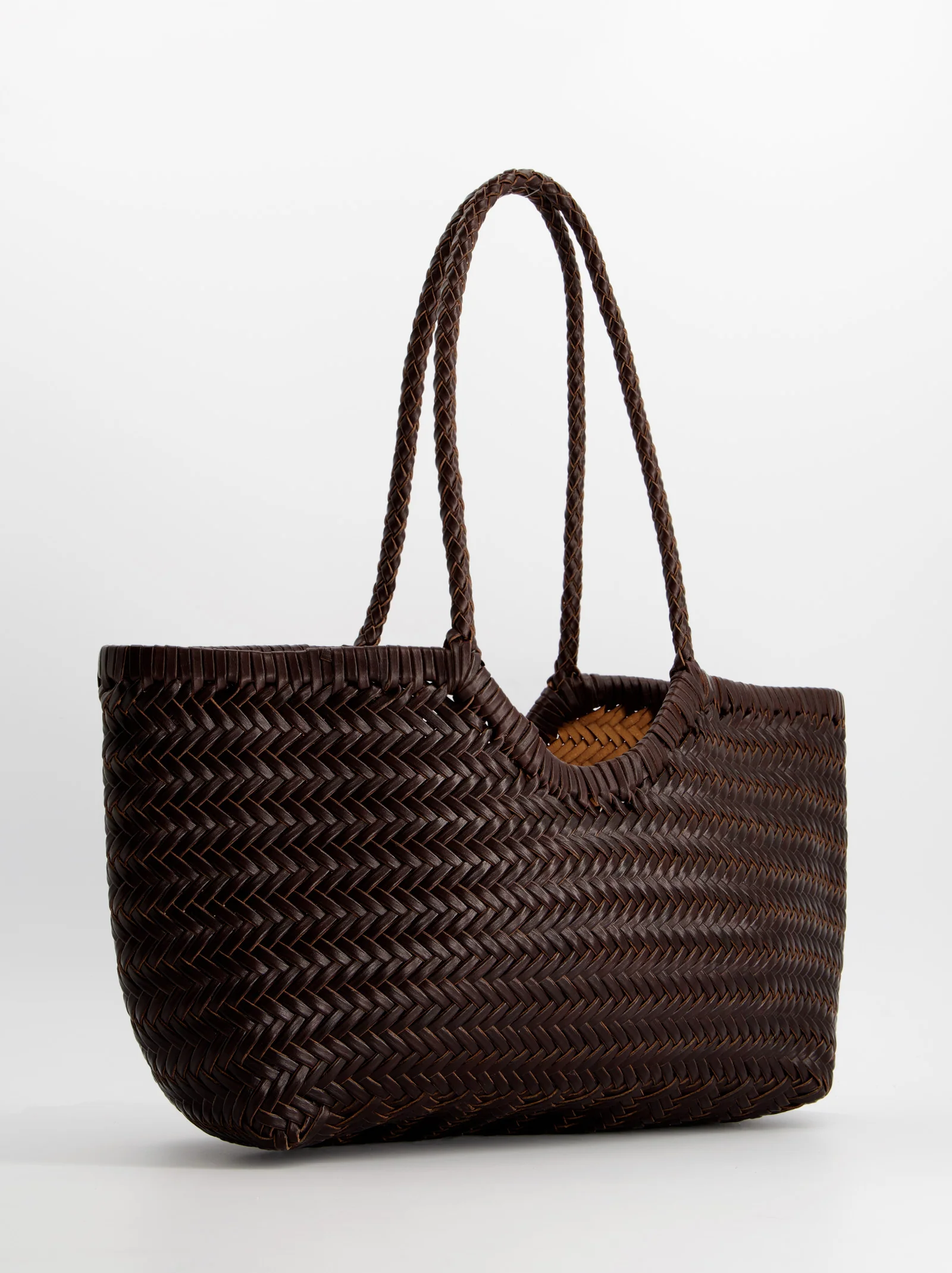 WOVEN LEATHER SHOPPER BAG - ROMI - Image 3